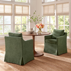 Serene Foliage Slipcovered Performance Fabric Dining Armchair - Ornate Home