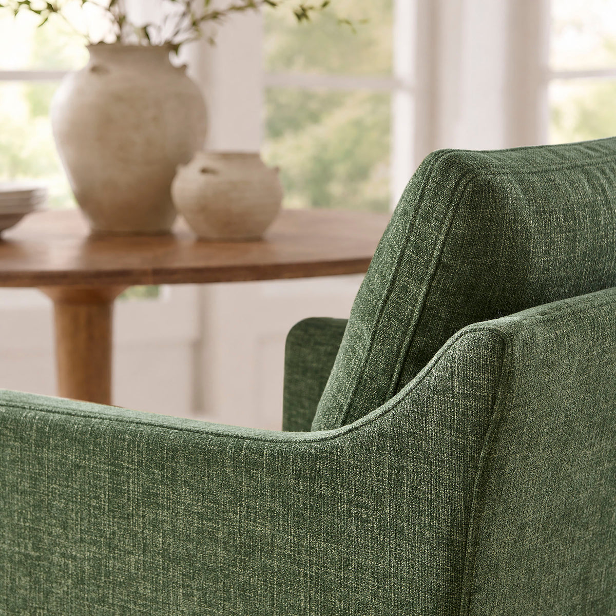 Serene Foliage Slipcovered Performance Fabric Dining Armchair - Ornate Home