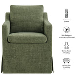 Serene Foliage Slipcovered Performance Fabric Dining Armchair - Ornate Home