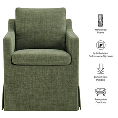 Serene Foliage Slipcovered Performance Fabric Dining Armchair - Ornate Home