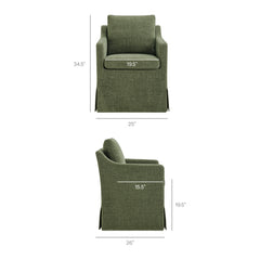 Serene Foliage Slipcovered Performance Fabric Dining Armchair - Ornate Home