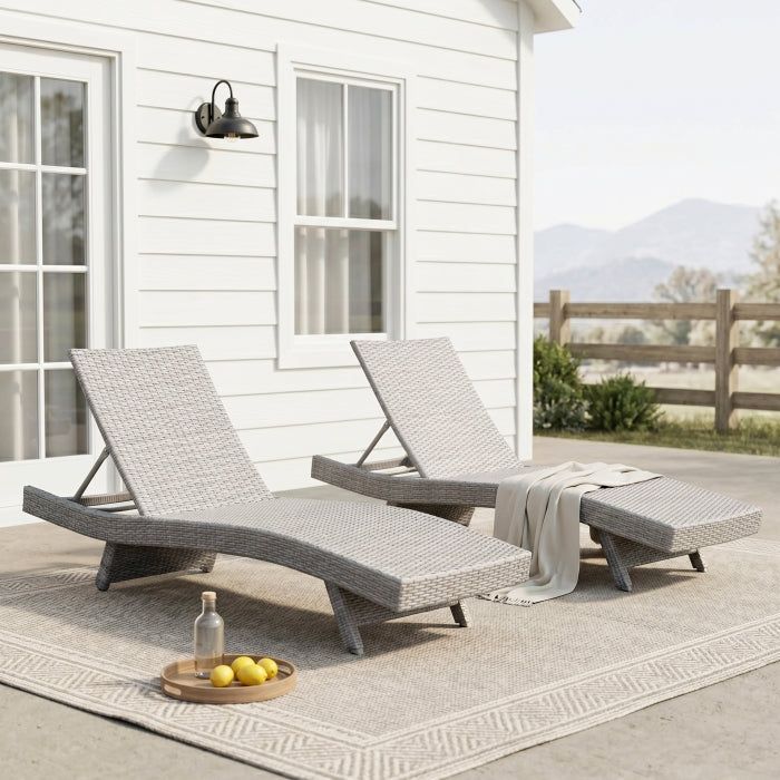 Serene Gray Outdoor Chaise Lounger - Ornate Home