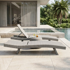 Serene Gray Outdoor Chaise Lounger - Ornate Home