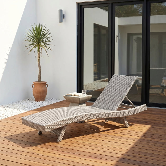 Serene Gray Outdoor Chaise Lounger - Ornate Home