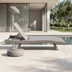 Serene Gray Outdoor Chaise Lounger - Ornate Home