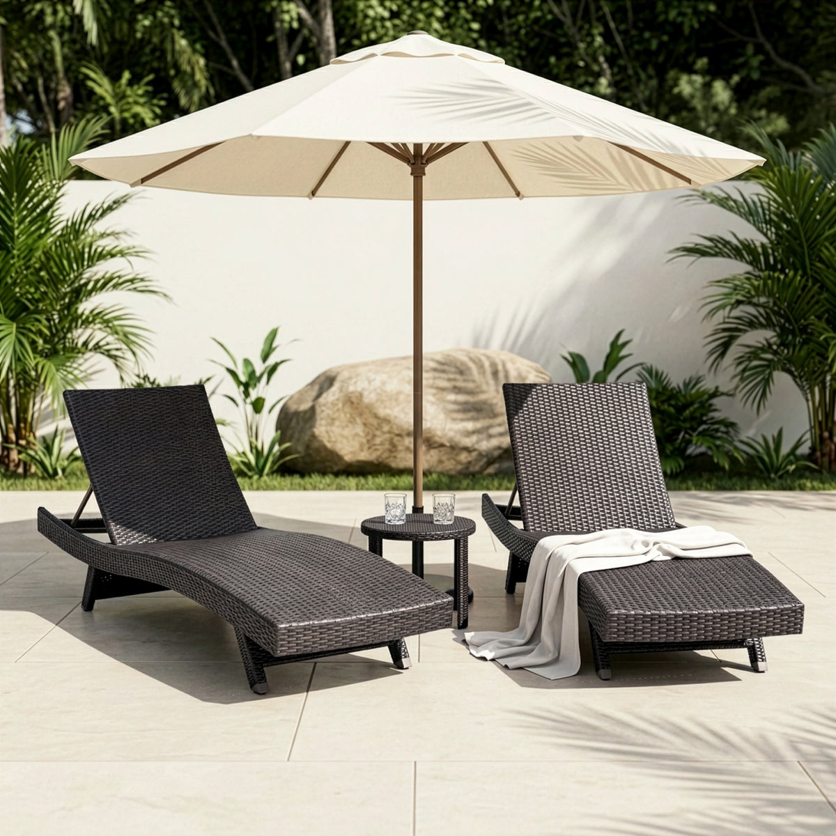 Serene Gray Outdoor Chaise Lounger - Ornate Home