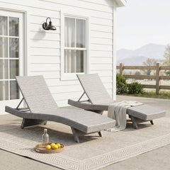 Serene Gray Outdoor Chaise Lounger - Ornate Home