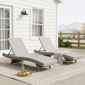 Serene Gray Outdoor Chaise Lounger - Ornate Home