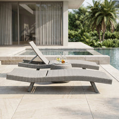 Serene Gray Outdoor Chaise Lounger - Ornate Home