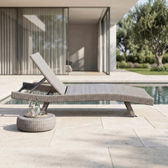 Serene Gray Outdoor Chaise Lounger - Ornate Home