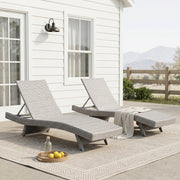 Serene Gray Outdoor Chaise Lounger (Set of 2) - Ornate Home