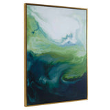 Serene Green Black/Blue Framed Abstract Art - Ornate Home