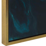 Serene Green Black/Blue Framed Abstract Art - Ornate Home