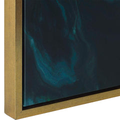 Serene Green Black/Blue Framed Abstract Art - Ornate Home