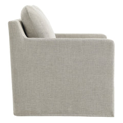 Serene Linen Fabric Slipcovered Swivel Armchair - Ornate Home