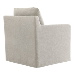 Serene Linen Fabric Slipcovered Swivel Armchair - Ornate Home