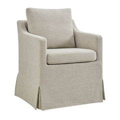 Serene Linen Slipcovered Performance Fabric Dining Armchair - Ornate Home
