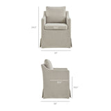 Serene Linen Slipcovered Performance Fabric Dining Armchair - Ornate Home