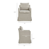 Serene Linen Slipcovered Performance Fabric Dining Armchair - Ornate Home