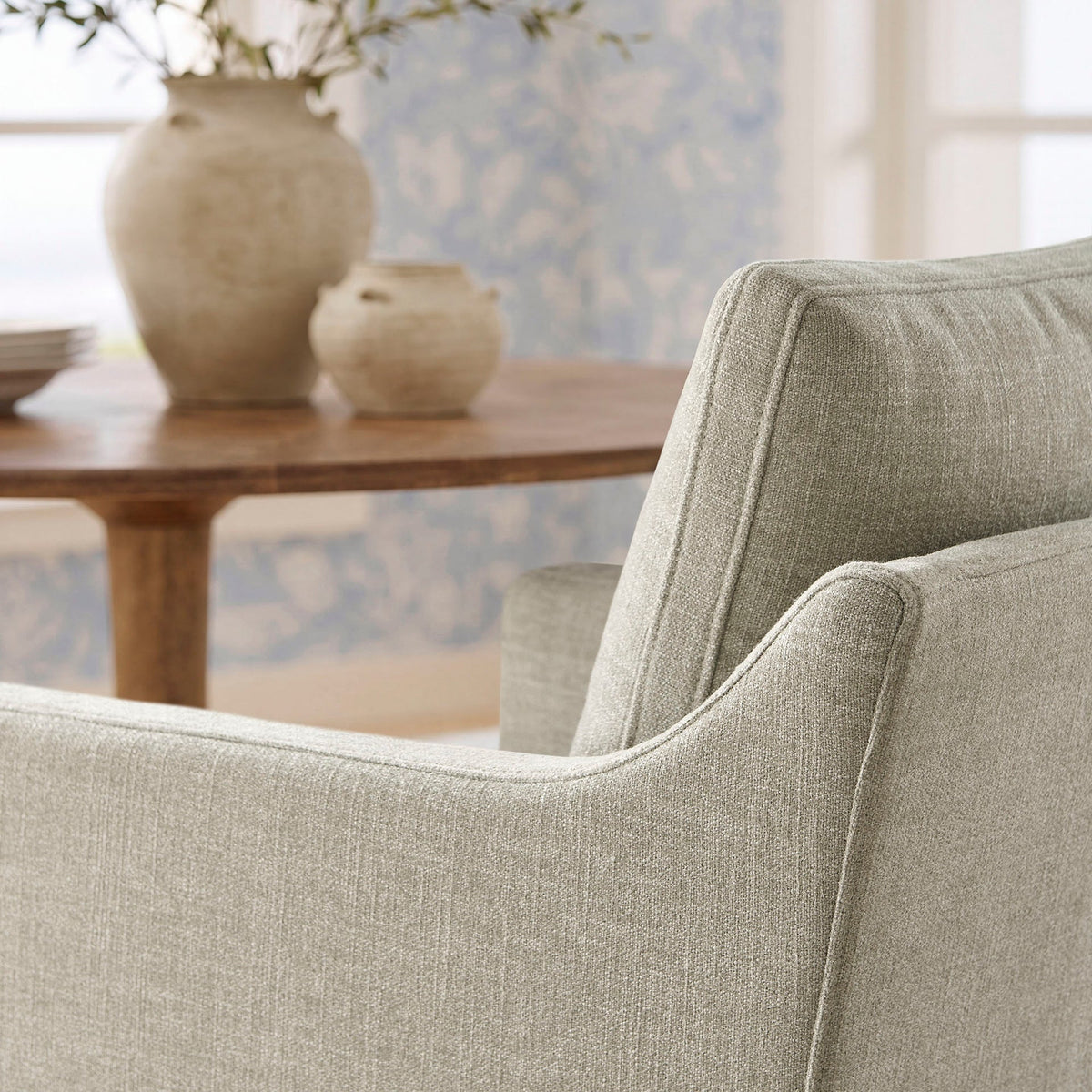 Serene Linen Slipcovered Performance Fabric Dining Armchair - Ornate Home