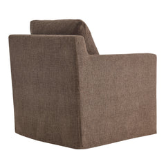Serene Mocha Fabric Slipcovered Swivel Armchair - Ornate Home