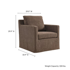 Serene Mocha Fabric Slipcovered Swivel Armchair - Ornate Home