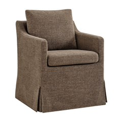 Serene Mocha Slipcovered Performance Fabric Dining Armchair - Ornate Home