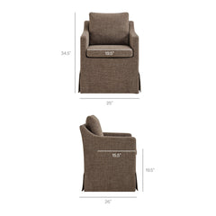 Serene Mocha Slipcovered Performance Fabric Dining Armchair - Ornate Home
