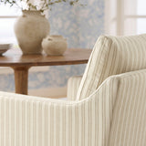 Serene Oatmeal Stripe Slipcovered Striped Fabric Dining Armchair - Ornate Home