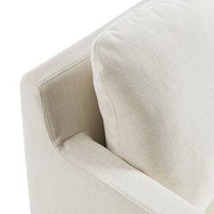 Serene Salt Fabric Slipcovered Swivel Armchair - Ornate Home
