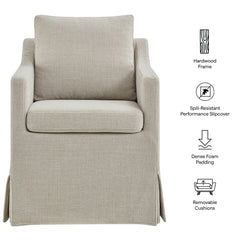Serene Salt Slipcovered Performance Fabric Dining Armchair - Ornate Home