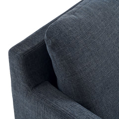 Serene Slate Blue Fabric Slipcovered Swivel Armchair - Ornate Home