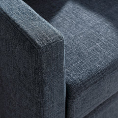 Serene Slate Blue Fabric Slipcovered Swivel Armchair - Ornate Home