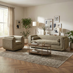 Sereneu Green Tweed Sofa - Ornate Home