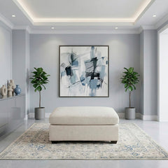 Serenity Beige Ottoman - Ornate Home