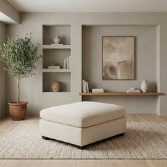 Serenity Beige Ottoman - Ornate Home
