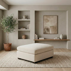 Serenity Beige Ottoman - Ornate Home