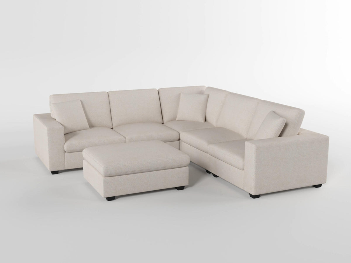 Serenity Beige Ottoman - Ornate Home