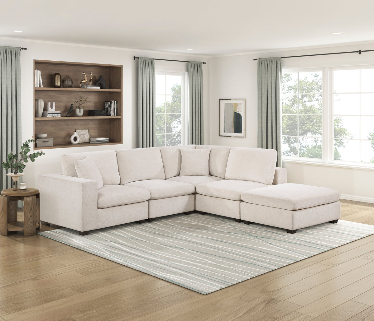 Serenity Beige Reversible Chair With One Arm - Ornate Home