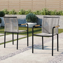 Serenity Light Gray Outdoor Patio Armchairs (Set of 2) - Ornate Home