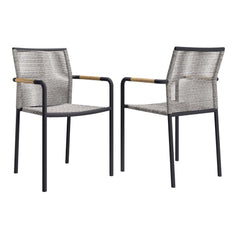 Serenity Light Gray Outdoor Patio Armchairs (Set of 2) - Ornate Home