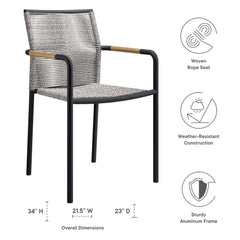 Serenity Light Gray Outdoor Patio Armchairs (Set of 2) - Ornate Home