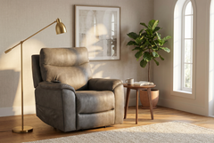 Serenity Slate Grey Ultra Infinite Position Lift Chair with Power Headrest, Heat, Massage & Wireless Charging - Ornate Home