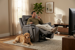 Serenity Slate Grey Ultra Infinite Position Lift Chair with Power Headrest, Heat, Massage & Wireless Charging - Ornate Home