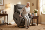 Serenity Slate Grey Ultra Infinite Position Lift Chair with Power Headrest, Heat, Massage & Wireless Charging - Ornate Home