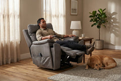 Serenity Slate Grey Ultra Infinite Position Lift Chair with Power Headrest, Heat, Massage & Wireless Charging - Ornate Home