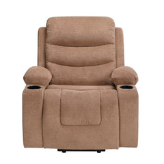 Sereno Black Power Lift Chair With Massage Heat Charging Ports And Cup-holders - Ornate Home