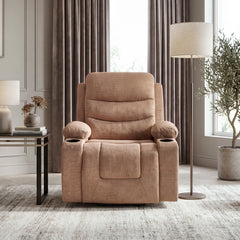 Sereno Black Power Lift Chair With Massage Heat Charging Ports And Cup-holders - Ornate Home