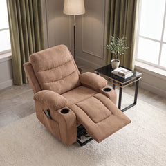 Sereno Black Power Lift Chair With Massage Heat Charging Ports And Cup-holders - Ornate Home