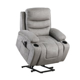 Sereno Black Power Lift Chair With Massage Heat Charging Ports And Cup-holders - Ornate Home
